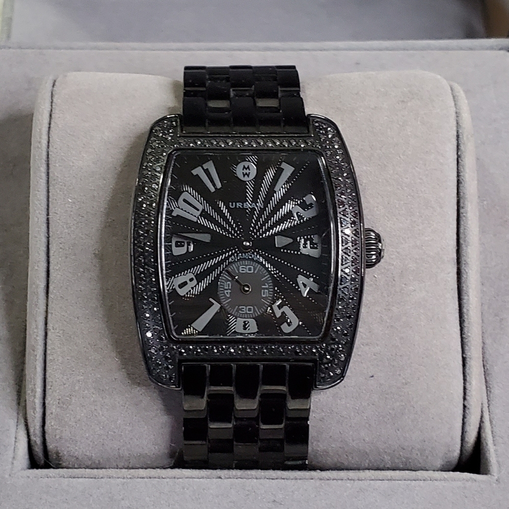 Michele Black and Silver Women's Watch
